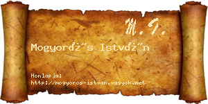 Mogyorós István névjegykártya